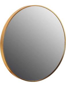 lot 61577 image: Round Mirror, 20, Brushed Gold Metal Frame