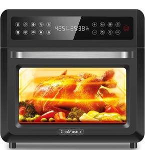lot 61582 image: 10-in-1 Air Fryer Oven, 20QT Toaster Oven Air Fryer Combo, Digital LCD Touch Screen, 6-Slice Toast, Air Fry, Roast, Bake, Dehydrates, Reheat, Oil-Free Black Stainless Steel with 7 Accessories