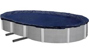 lot 61587 image: Blue Wave BWC732 8-Year 18 x 34-ft Oval Above Ground Pool Winter Cover, FT FT, Dark Navy Blue
