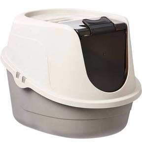 lot 61593 image: Amazon Basics No-Mess Hooded Cat Litter Box 24x18x17