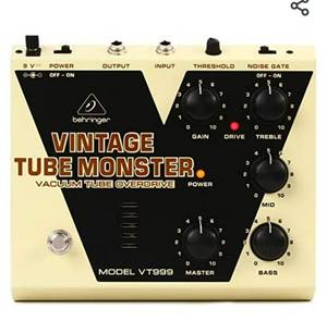 lot 68649 image: Behringer Vt999 Vintage Tube Monster Vacuum Overdrive Effects Pedal W Adapter,Retail $100