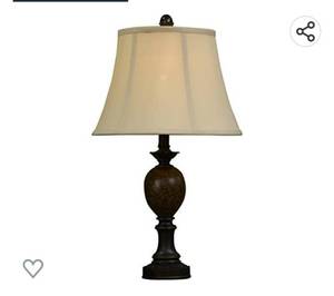 lot 68658 image: Decor Therapy Mae Resin and Marble Table Lamp, Bronze
