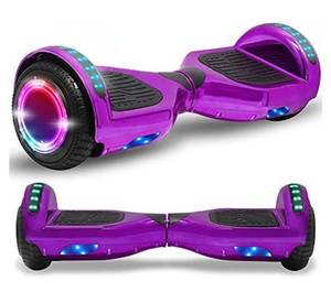 lot 68665 image: Beston Spoets Newest Generation Electric Hoverboard Dual Motors Two Wheels Hoover Board Smart Self Balancing Scooter with Built-in Bluetooth Speaker LED LightsMISSING POWER Cord