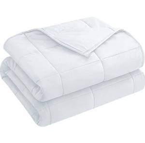 lot 68685 image: Yescool Weighted Blanket for Adults (20 lbs, 60�� x 80��, White) Cooling Heavy Blanket for Sleeping Perfect for 190-210 lbs, Queen Size Breathable Blanket with Premium Glass Bead