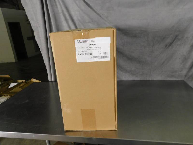 lot 3630 image: Case of Rochester Merv 8 18 x 18 x 1 Air Filters