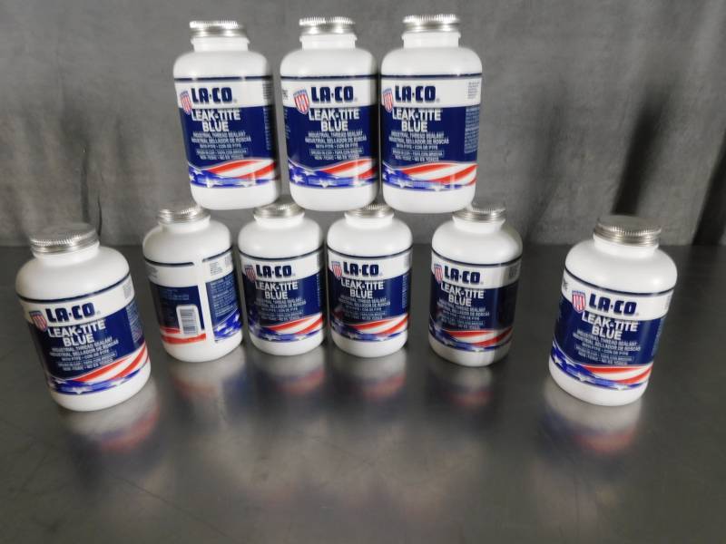 lot 3639 image: Lot of LA-CO Leak Tite Blue Industrial Thread Sealant