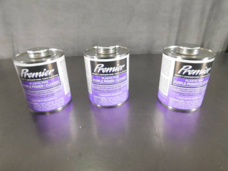 lot 3642 image: Lot of Premier Plastic Pipe Purple Primer Cleaner