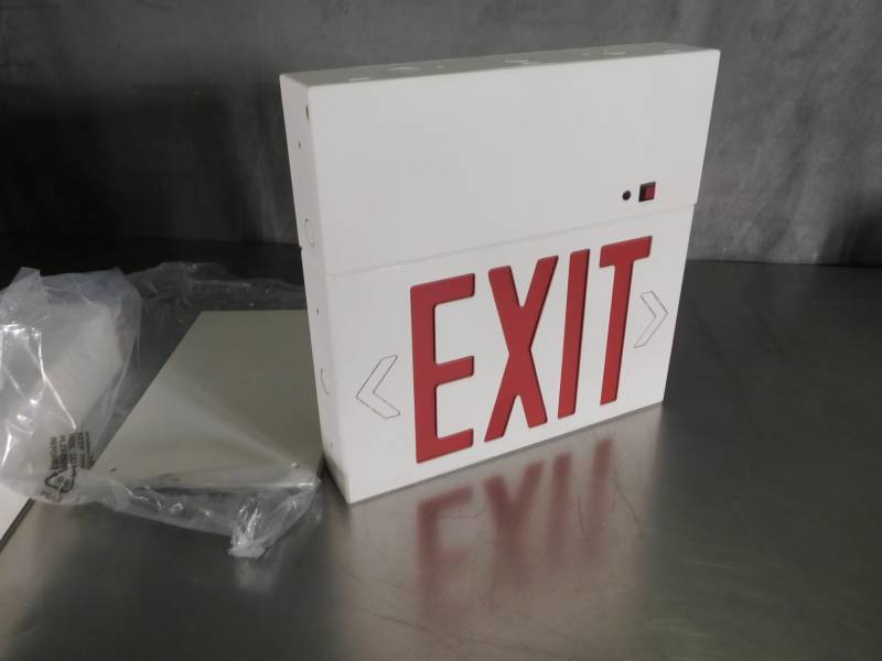 lot 3803 image: Dounle Sided Exit Sign With Power Pack
