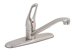 lot 3935 image: Premier 558716LF Bayview Lead-Free Single-Handle Loop Handle Kitchen Faucet without Spray, Brushed Nickel