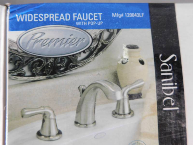 lot 3929 image: Premier 120043LF Sanibel Lead-Free Widespread Two-Handle Lavatory Faucet, Brushed Nickel