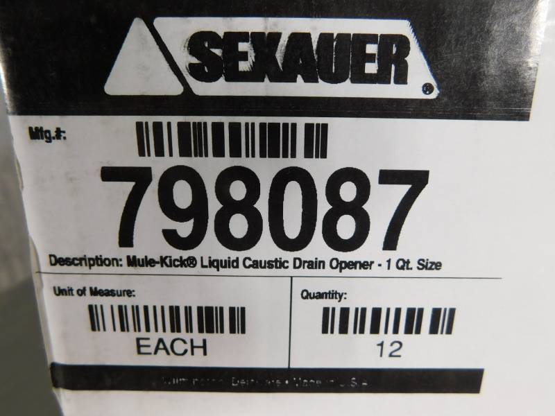 MULE KICK LIQUID CAUSTIC DRAIN OPENER, 1 QT., CASE OF 12 Mechanical
