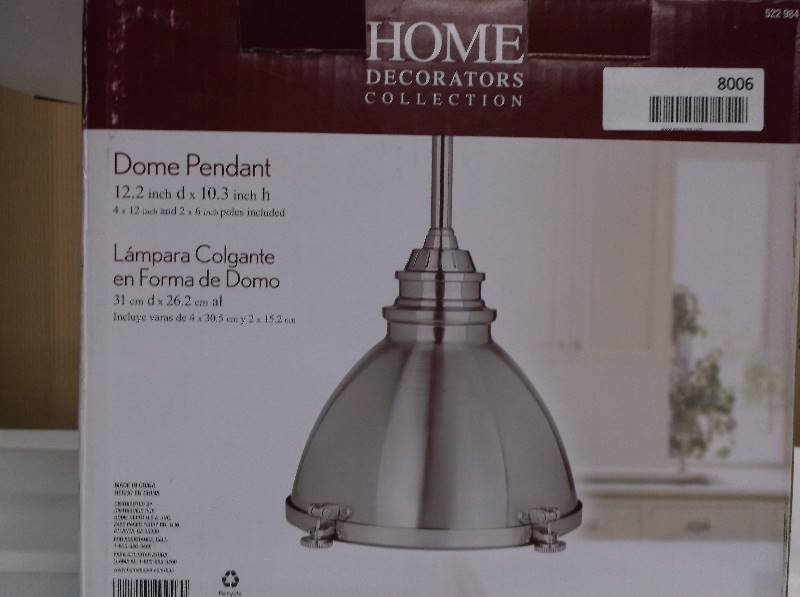 lot 8006 image: Home Decorators Dome Pendant