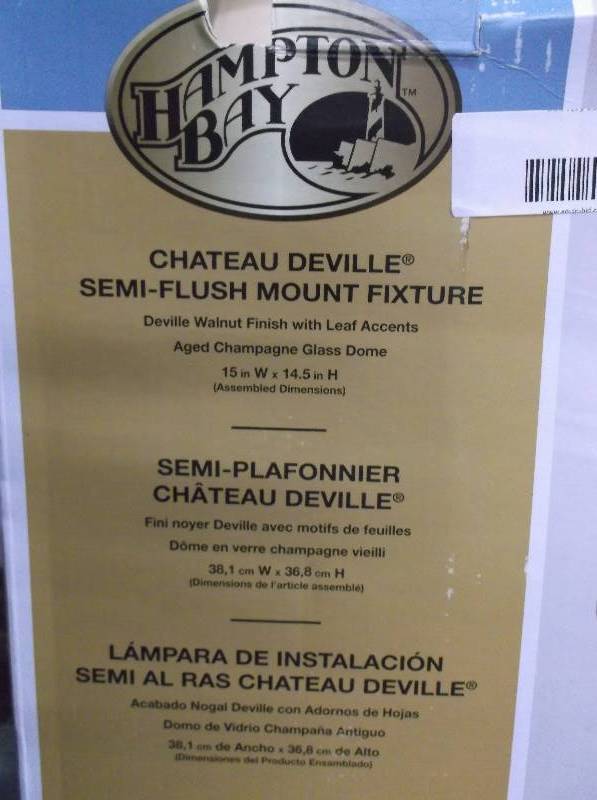lot 8024 image: Hampton Bay Chateau Deville Semi-Flush Mount Fixture