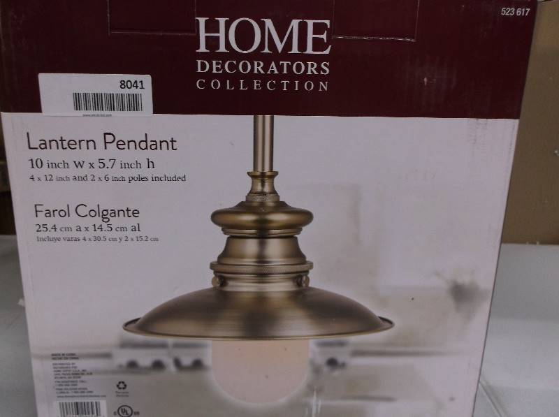 lot 8041 image: Home Decorators Lantern Pendant Light - Farol Collection.