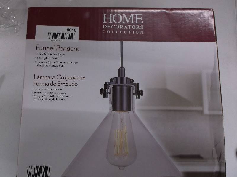lot 8046 image: Home Decorators Funnel Pendant Light
