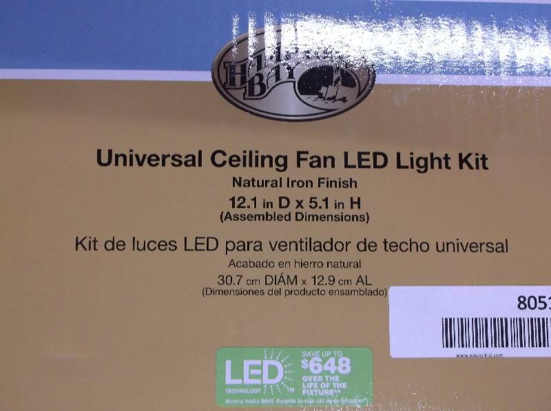 lot 8051 image: Hampton Bay Universal Ceiling Fan LED Light Kit