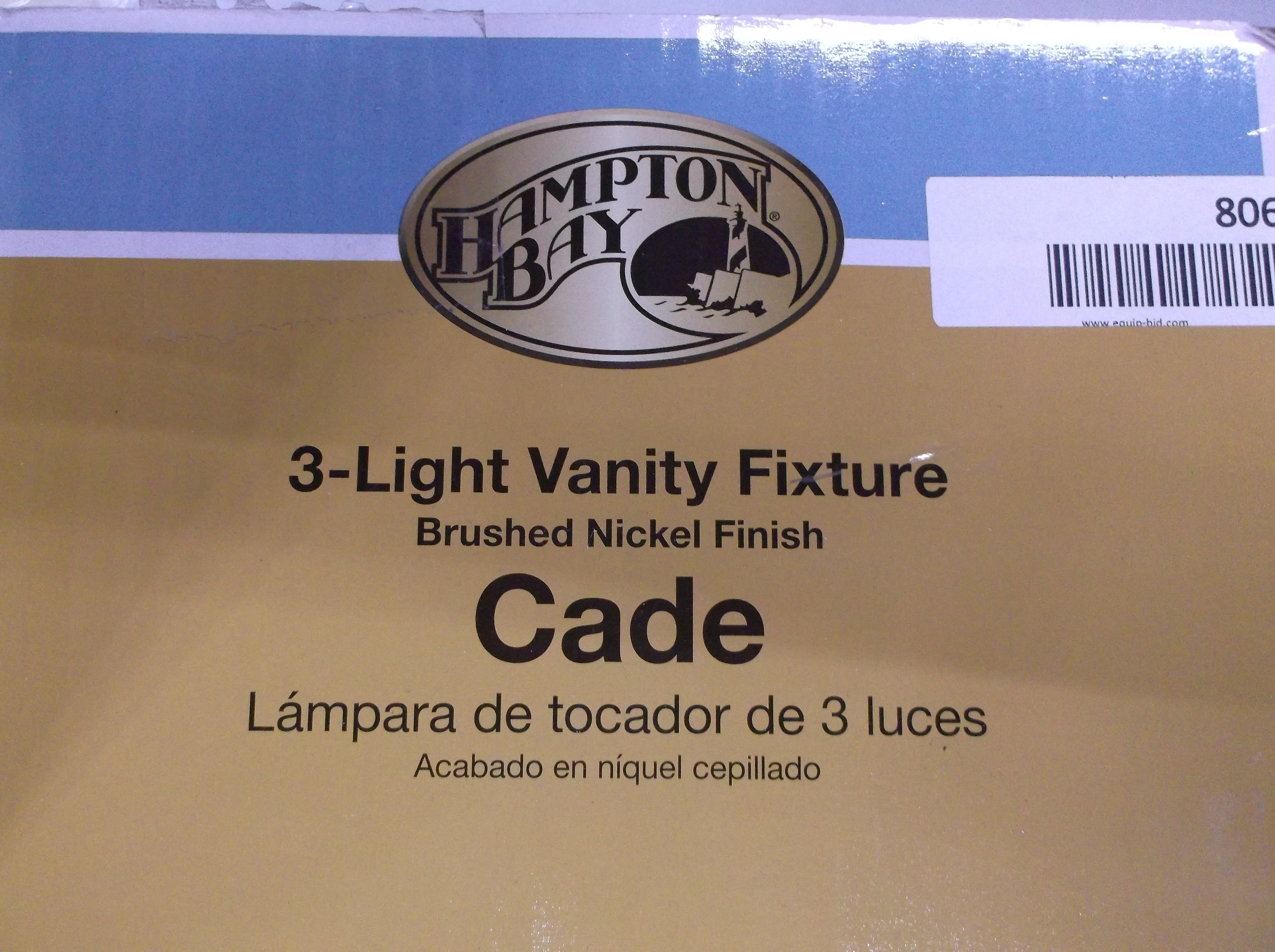 lot 8069 image: Hampton Bay 3-Light Vanity Fixture Cade