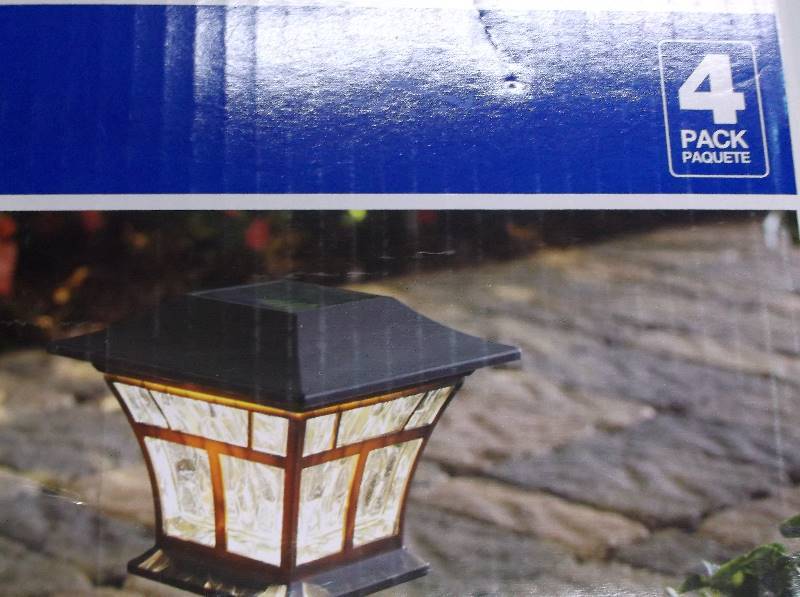 lot 8072 image: Hampton Bay LED Solar Pathway Lights - 4-Pack