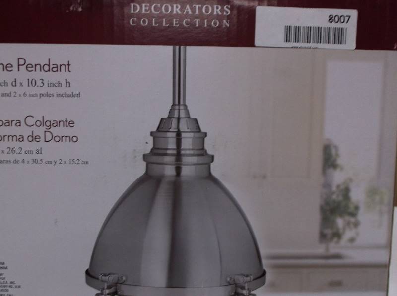 lot 8007 image: Home Decorators Dome Pendant Light