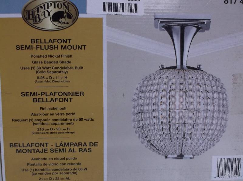 lot 8017 image: Hampton Bay Bellanfont Semi-Flush Mount Light