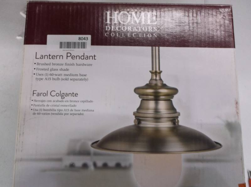 lot 8043 image: Home Decorators Lantern Pendant Light - Farol Collection