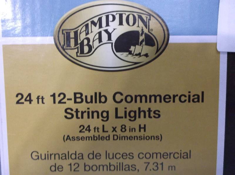 lot 8083 image: Hampton Bay 24 inch 12 Bulb Commerical String Lights