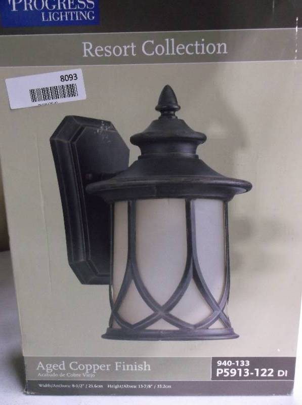 lot 8093 image: Progress Lighting Exterior Mounted Wall Sconce
