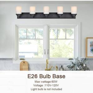 lot 42529 image: Retail 199.99 MELUCEE Black Bathroom Vanity Light Fixtures