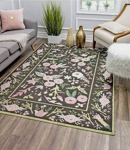 lot 42579 image: Rugs America Onyx & Pink Gardenias Transitional Rug