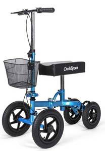 lot 44885 image: Retail $247.00 OasisSpace All Terrain Knee Scooter , with 12 inches Air Filled Wheels,
