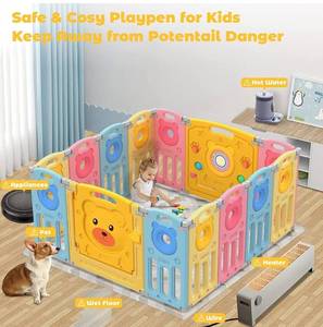 lot 44897 image: Retail $145.99 Yoleo Foldable Baby Playpen 14 Panels Large