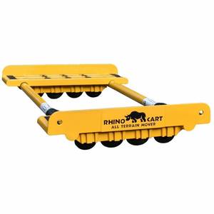 lot 44898 image: Retail $139.00 RHINO CART All Terrain 1100 lbs. Capacity Moving Cart for Appliances and Furniture, Yellow