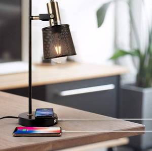lot 44904 image: Neways Industrial Iron Metal Mesh Desk Lamps with USB