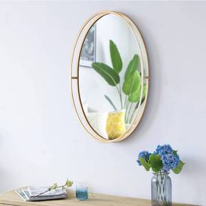 lot 44916 image: Retail $99.00 FUIN Decorative Wall Accent Mirror, 20 x 30 Oval Gold Metal Frame.