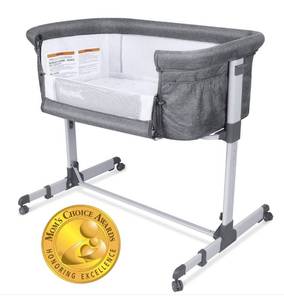 lot 44918 image: Retail $155.00 Papablic 2-in-1 Bonni Baby Bassinet & Bedside Sleeper, Grey
