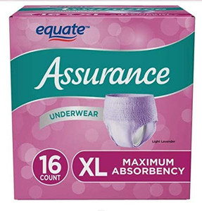 lot 44922 image: Assurance Incontinence Underwear for Women, Maximum, XL, 16 Ct