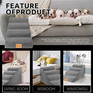 lot 44925 image: Retail $106.00 Topmart High Density Foam Dog Steps 4 Tiers,Extra Wide Deep Pet