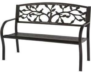lot 44928 image: Retail $189.00 Plow & Hearth Tree of Life Metal Garden Bench