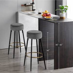 lot 44944 image: Retail 105.00 Fefances Grey Bar Stools Set of 2