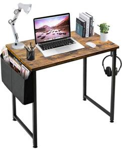 lot 52814 image: LUFEIYA Small Computer Desk 31inch Rustic, Brown