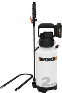 lot 52829 image: Battery Powered (RETAIL $130) Worx WG829 20V Power Share 2-Gallon Cordless Yard Sprayer
