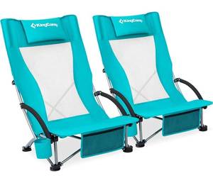 lot 52830 image: KingCamp Beach Chair 2 Pack High Back Lightweight