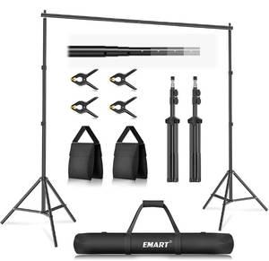 lot 52838 image: Photo Video Studio 10Ft Adjustable Background Stand Backdrop Support System Kit with Carry Bag