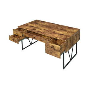 lot 3 image: Analiese 4-drawer Writing Desk Antique Nutmeg