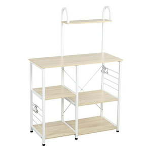 lot 6 image: Somdot Baker s Rack 35.4 3 Tier and 4 Tier Microwave Stand Natural