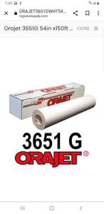 lot 28 image: ORAJET 3651 Calendared 54��x50yd Gloss White $231.07