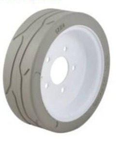 lot 38 image: GRAY, NON-MARKING TIRE AND WHEEL ASSEMBLY TO FIT SKYJACK MACHINES 108.36 USD