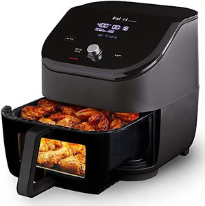 lot 57 image: Instant Vortex Plus 6-Quart Air Fryer Oven, From the Makers of Instant Pot with ClearCook Cooking Window, Digital Touchscreen, App with over 100 Recipes, Single Basket, Black
