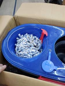 lot 60 image: O-Cedar EasyWring RinseClean Microfiber Spin Mop & Bucket Floor Cleaning System, Grey