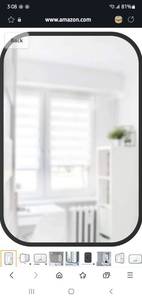 lot 61 image: Umbra Hub Rectangular Mirror with Rubber Frame, Modern Decor for Entryways, Washrooms, Living Rooms, 16x 24, Black